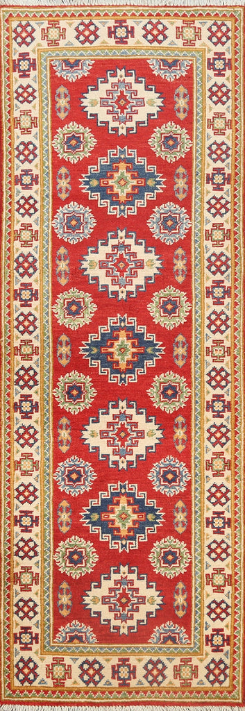 Geometric Kazak Oriental Runner Rug 2x6