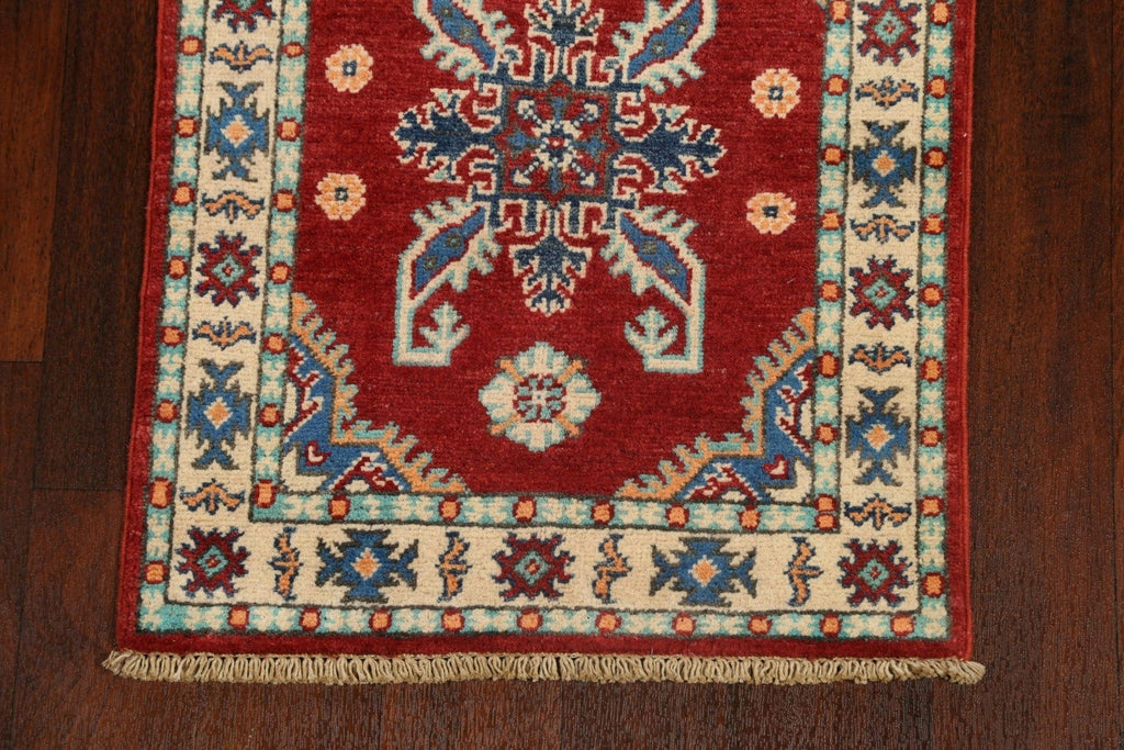 Geometric Kazak Oriental Runner Rug 2x6