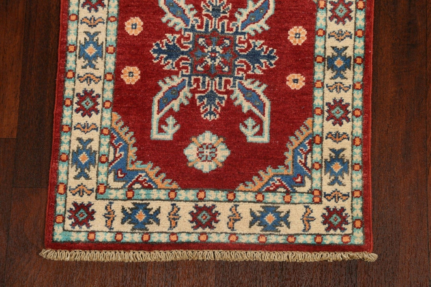 Geometric Kazak Oriental Runner Rug 2x6