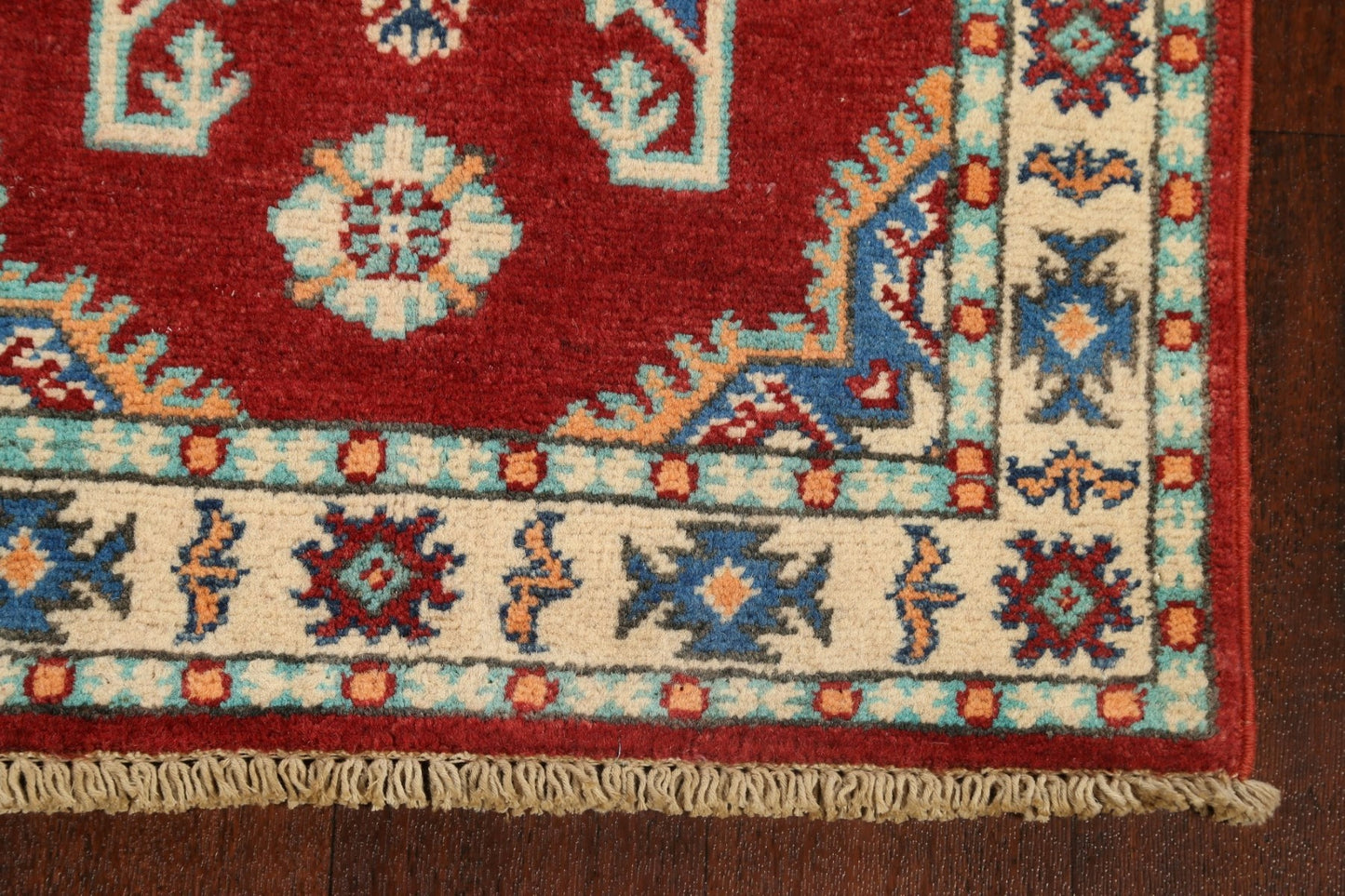 Geometric Kazak Oriental Runner Rug 2x6