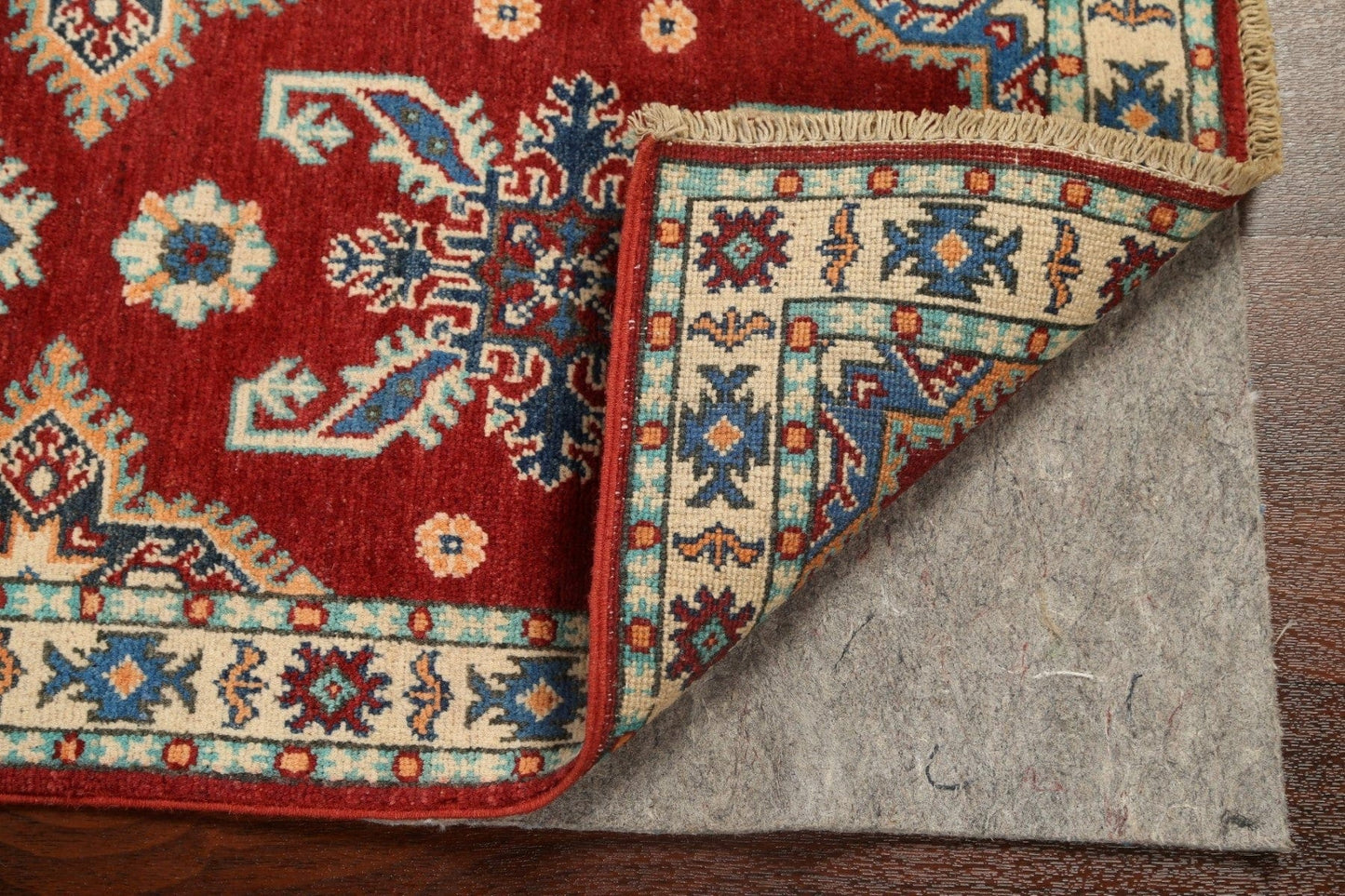 Geometric Kazak Oriental Runner Rug 2x6