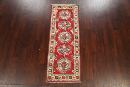 Geometric Kazak Oriental Runner Rug 2x5