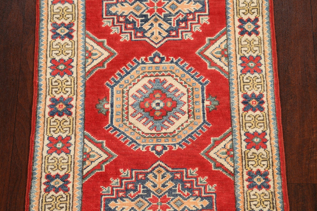 Geometric Kazak Oriental Runner Rug 2x5