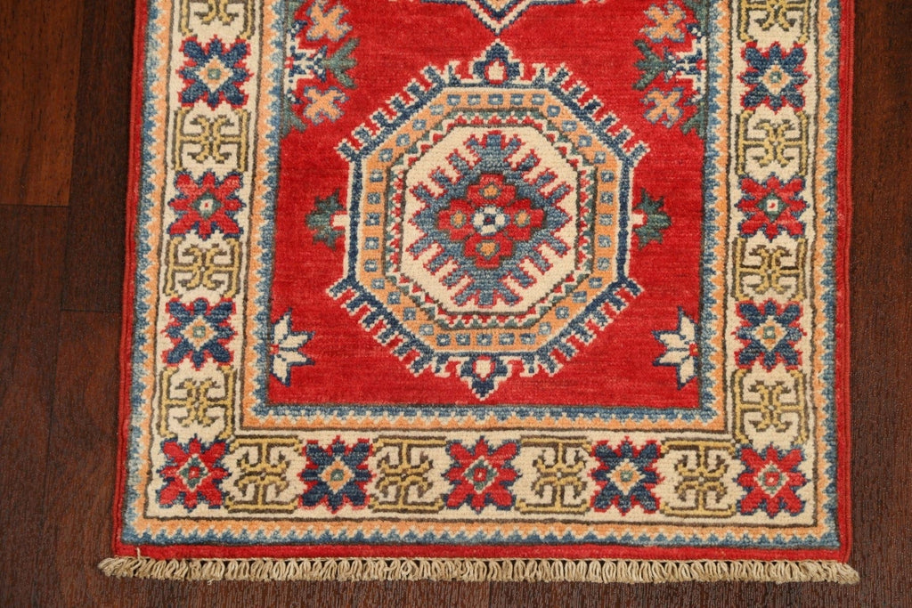 Geometric Kazak Oriental Runner Rug 2x5