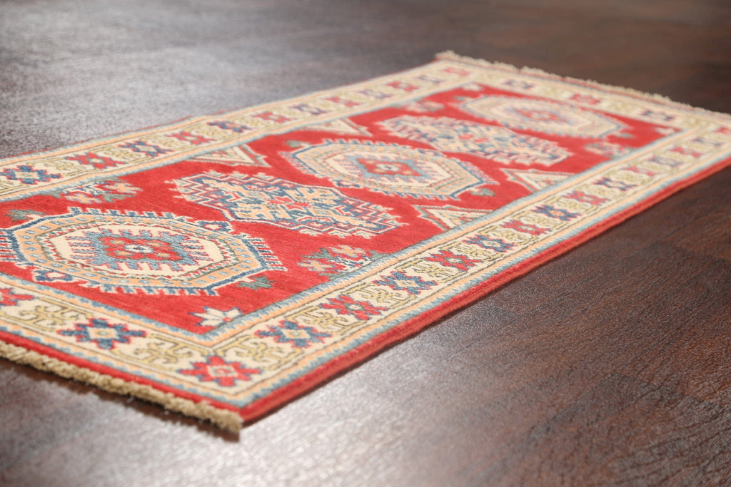 Geometric Kazak Oriental Runner Rug 2x5