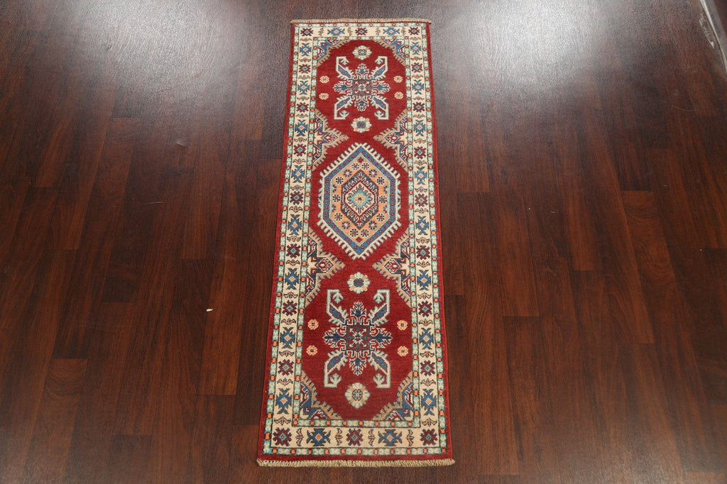 Geometric Kazak Oriental Runner Rug 2x6