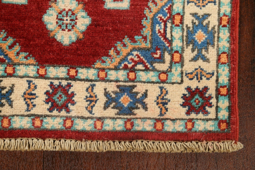 Geometric Kazak Oriental Runner Rug 2x6