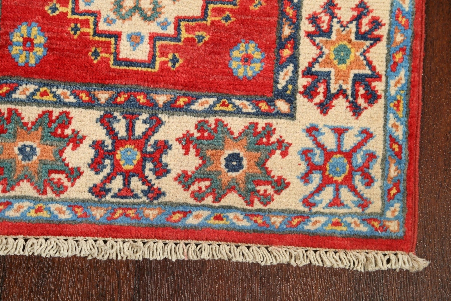 Geometric Kazak Oriental Runner Rug 2x6