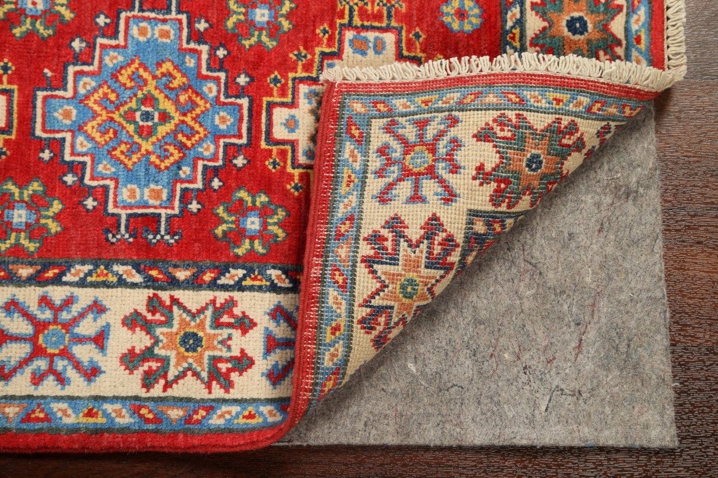 Geometric Kazak Oriental Runner Rug 2x6