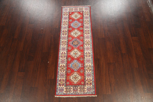 Geometric Kazak Oriental Runner Rug 2x6