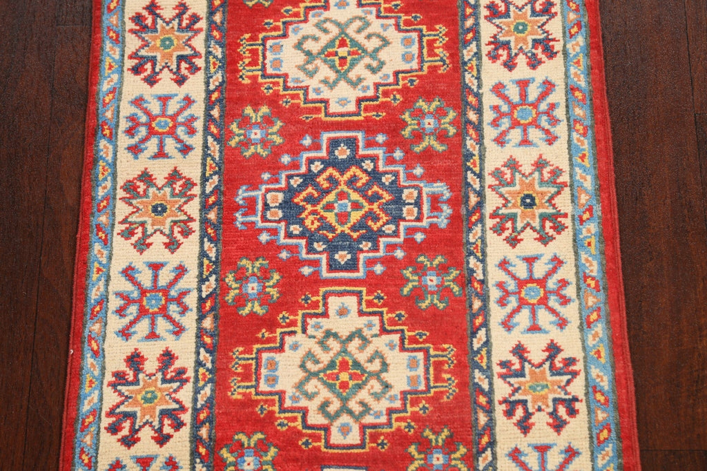 Geometric Kazak Oriental Runner Rug 2x6