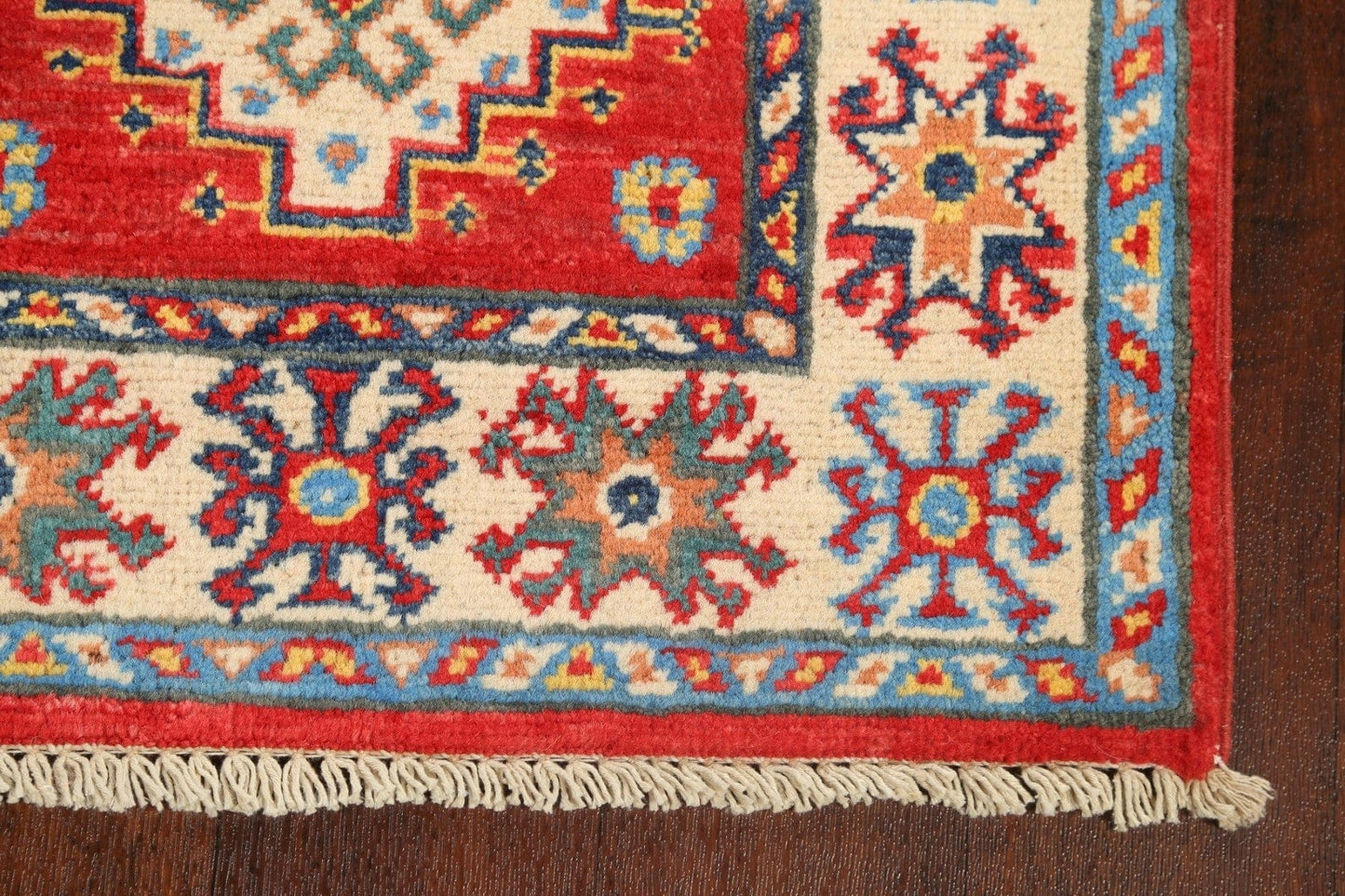 Geometric Kazak Oriental Runner Rug 2x6