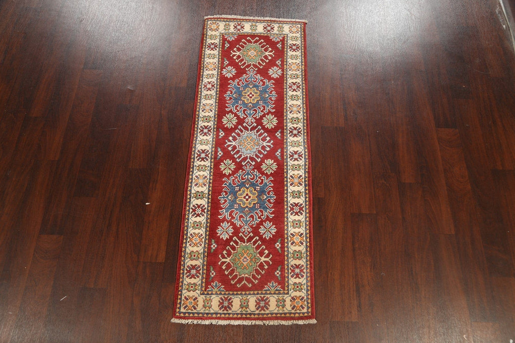 Geometric Kazak Oriental Runner Rug 2x6