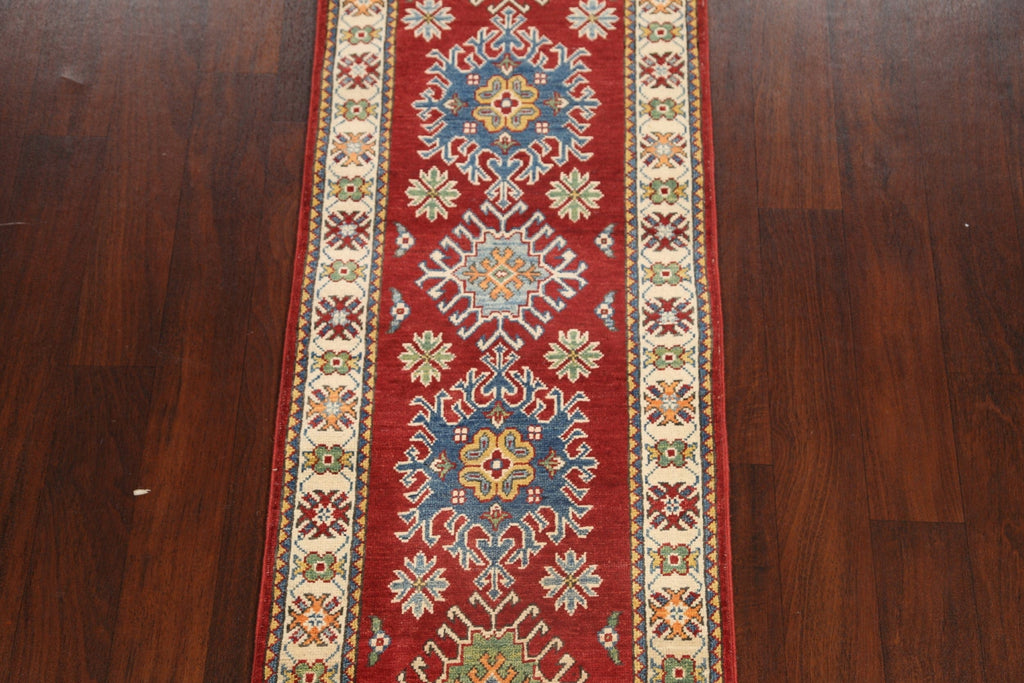 Geometric Kazak Oriental Runner Rug 2x6