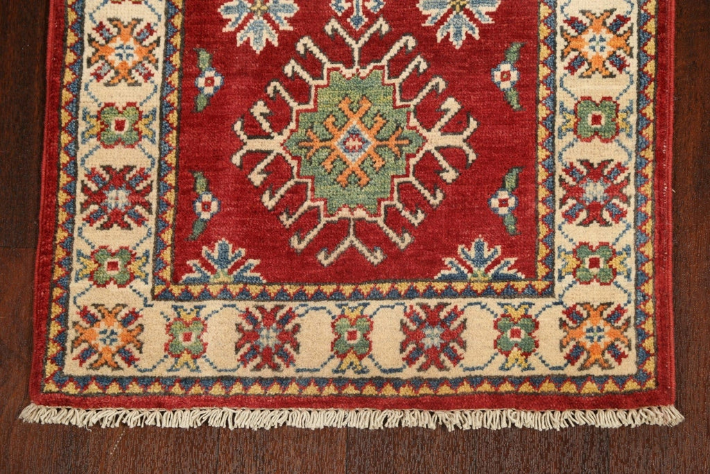 Geometric Kazak Oriental Runner Rug 2x6