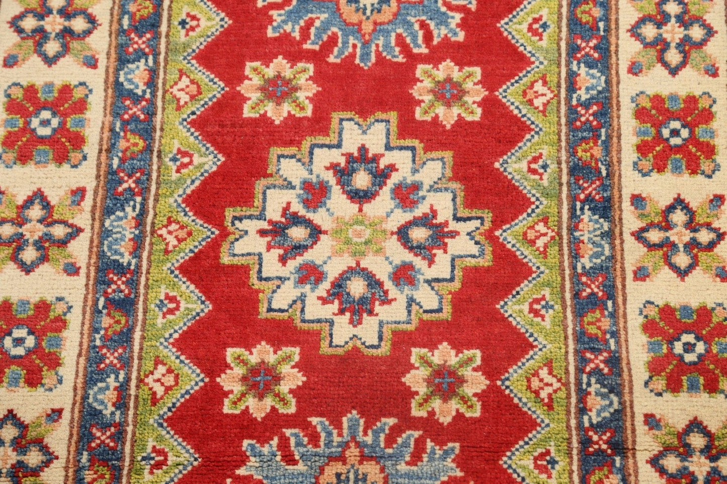 Geometric Kazak Oriental Area Rug 3x4