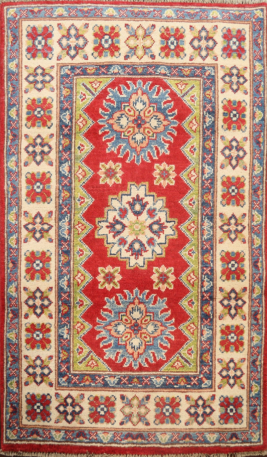 Geometric Kazak Oriental Area Rug 3x4