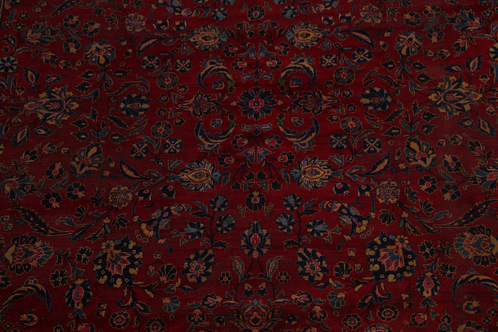 Pre-1900 Antique Vegetable Dye Sarouk Persian Area Rug 11x15