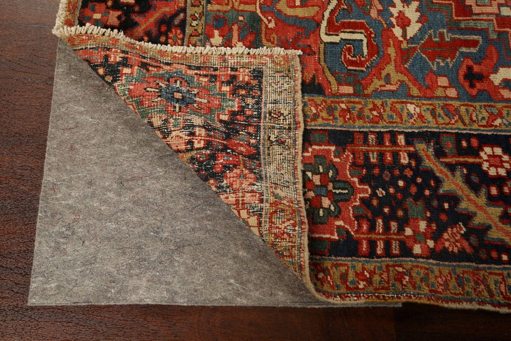 Pre-1900 Antique Vegetable Dye Heriz Serapi Persian Area Rug 8x12