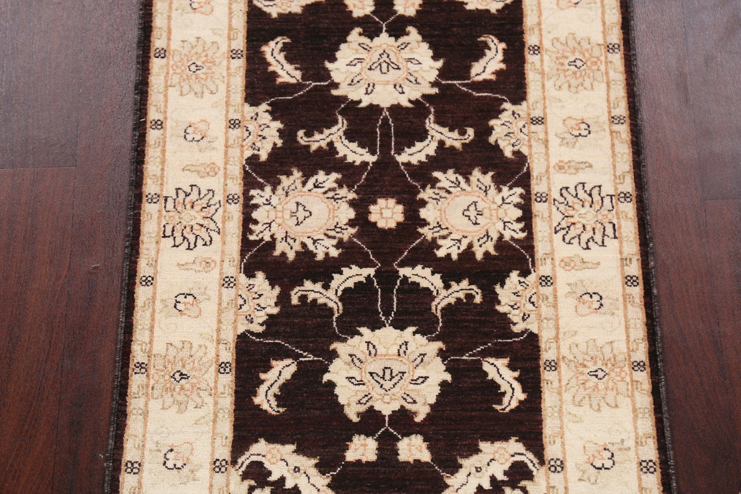 Vegetable Dye Floral Peshawar Chobi Oriental Runner Rug 3x10