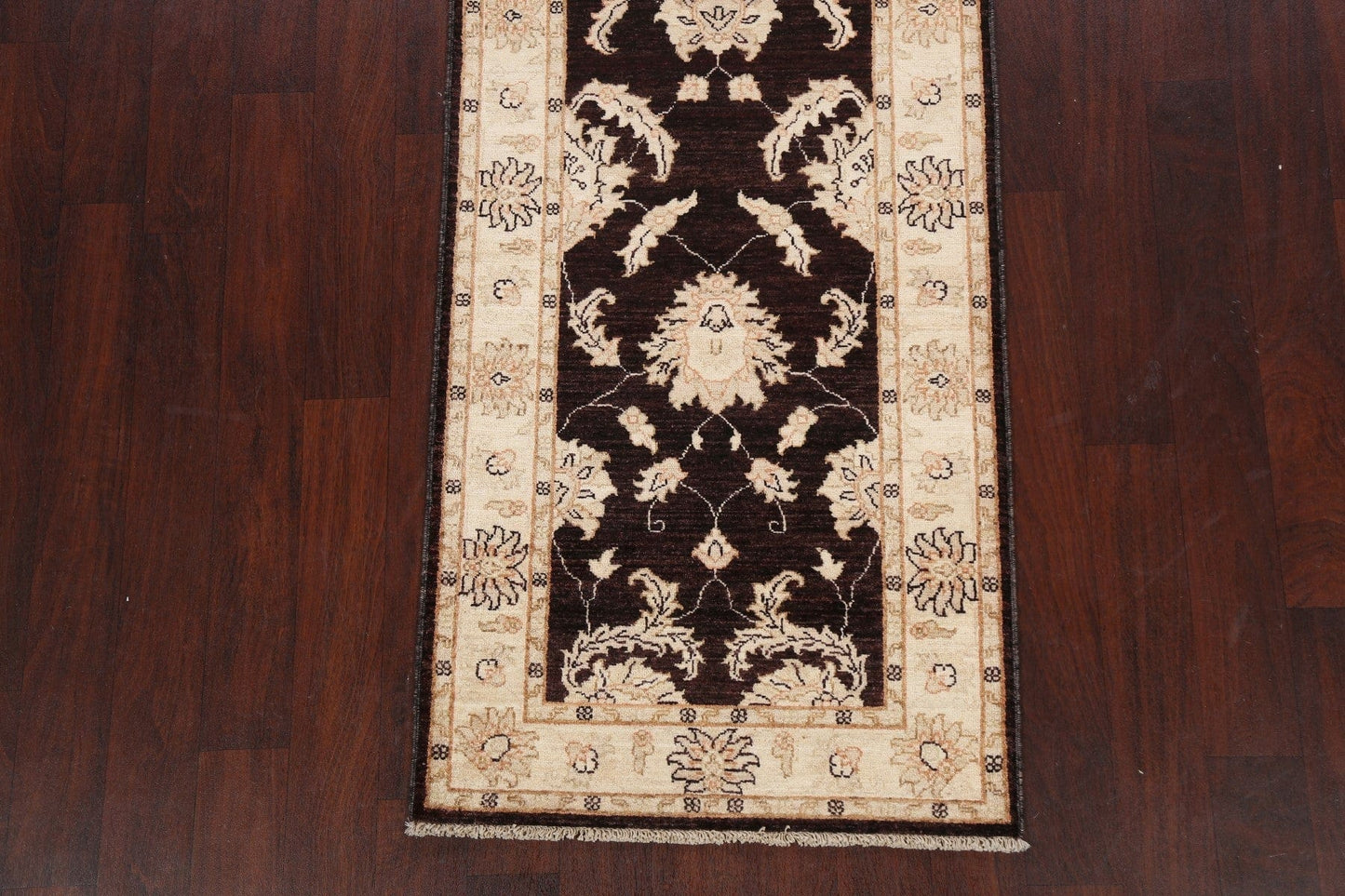 Vegetable Dye Floral Peshawar Chobi Oriental Runner Rug 3x10