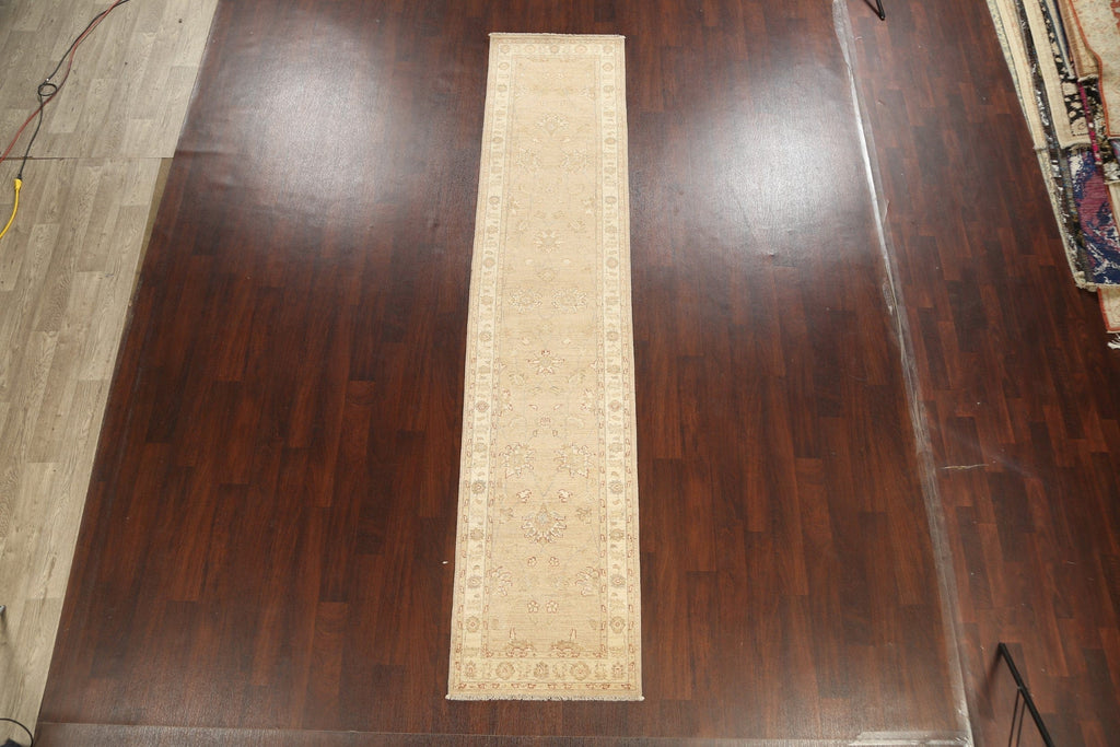 Vegetable Dye Floral Peshawar Chobi Oriental Runner Rug 3x12