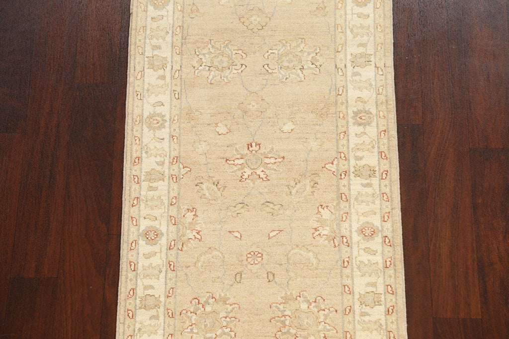 Vegetable Dye Floral Peshawar Chobi Oriental Runner Rug 3x12