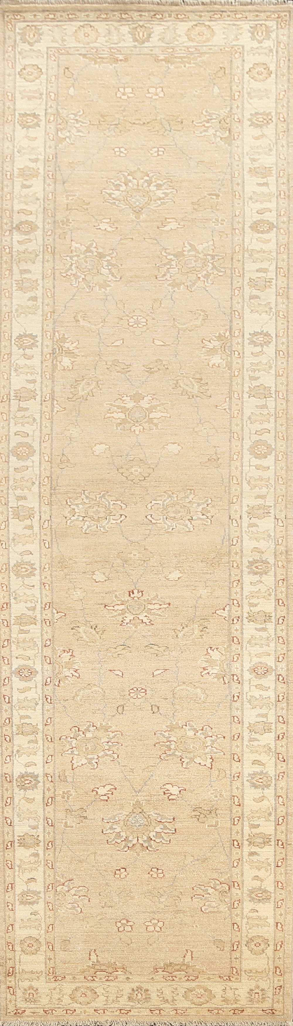 Vegetable Dye Floral Peshawar Chobi Oriental Runner Rug 3x12