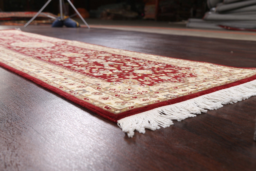 Vegetable Dye Floral Royal Tabriz Oriental Runner Rug 3x10