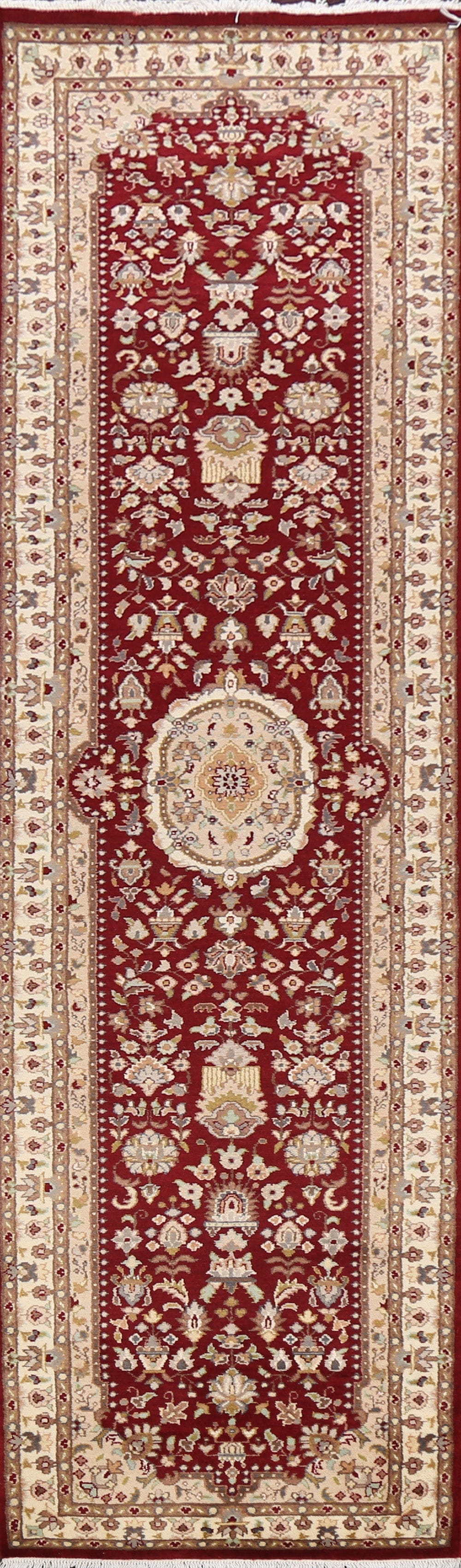 Vegetable Dye Floral Royal Tabriz Oriental Runner Rug 3x10