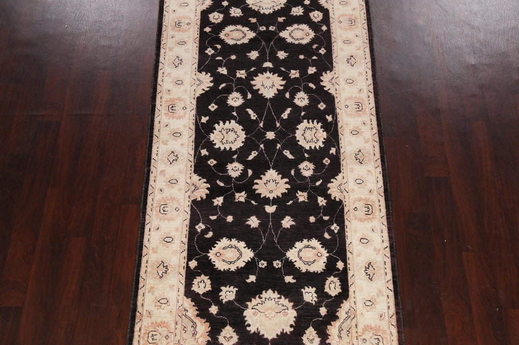 Vegetable Dye Floral Peshawar Chobi Oriental Runner Rug 4x10