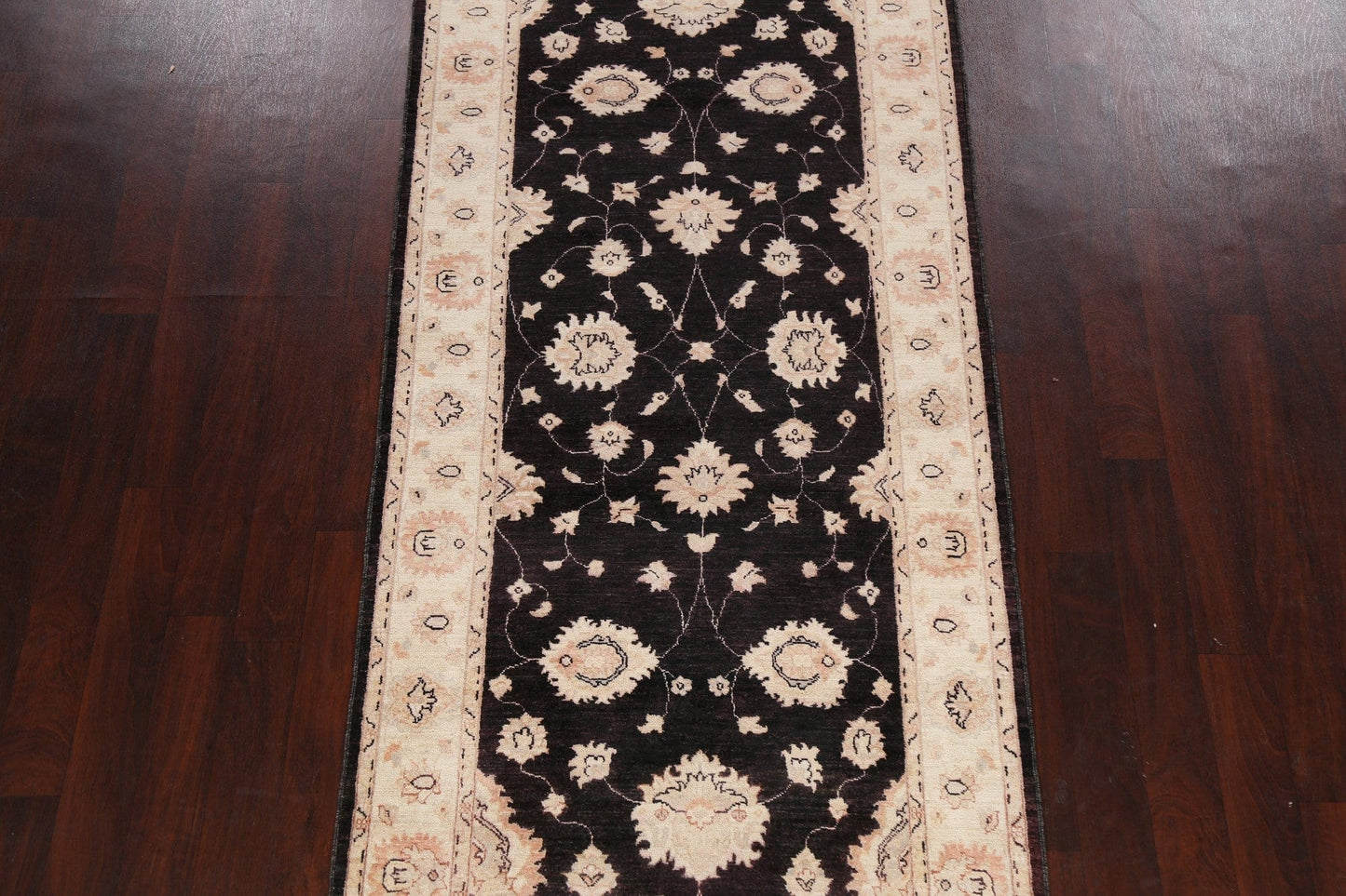 Vegetable Dye Floral Peshawar Chobi Oriental Runner Rug 4x10