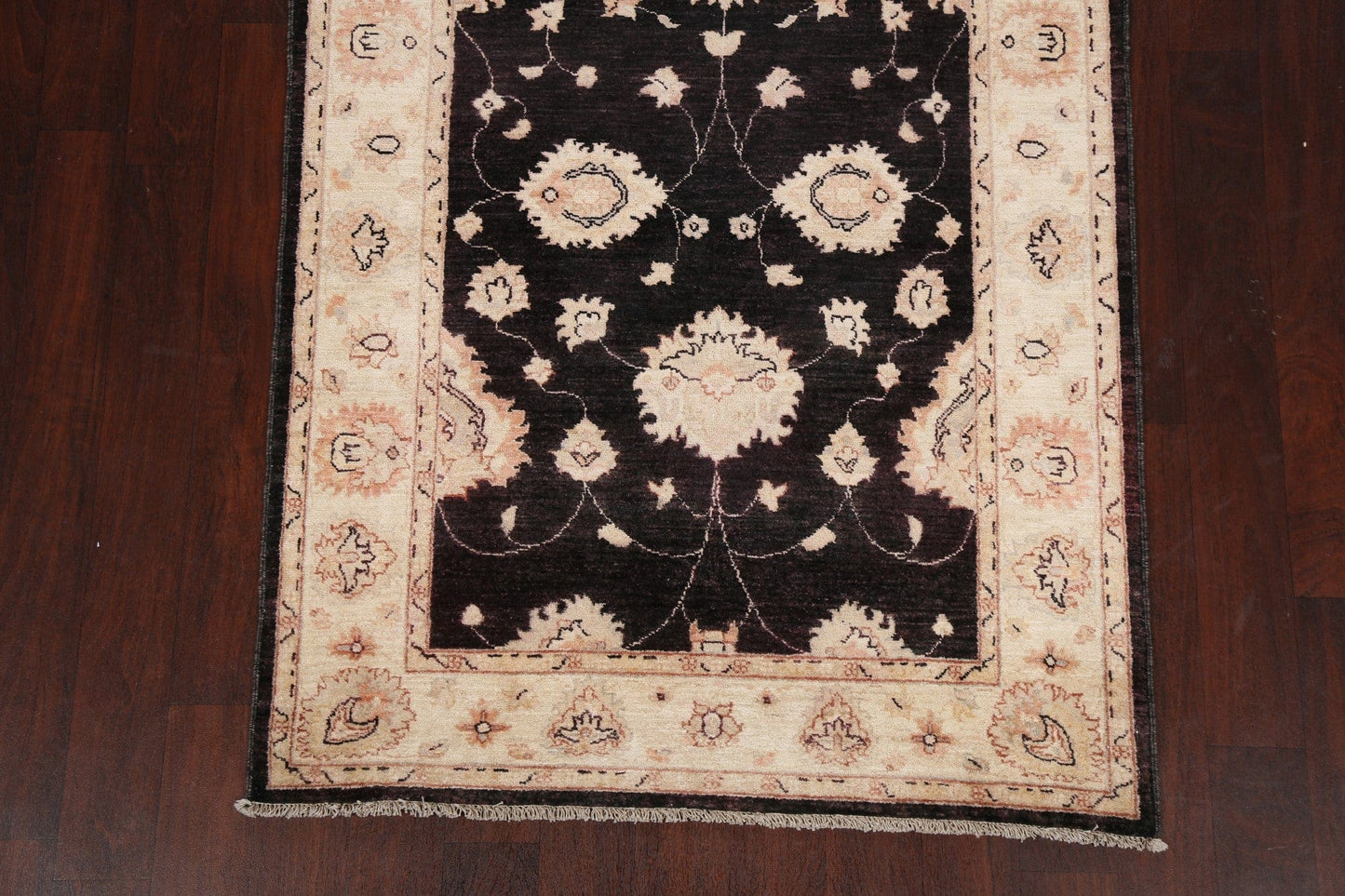 Vegetable Dye Floral Peshawar Chobi Oriental Runner Rug 4x10