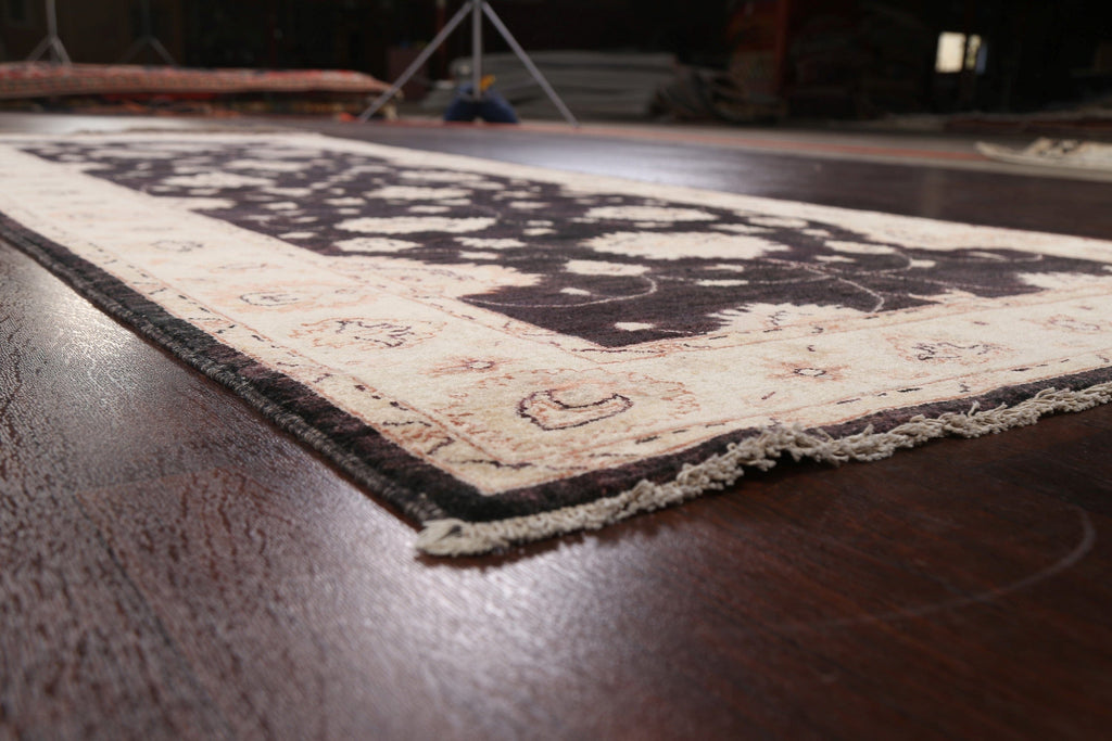 Vegetable Dye Floral Peshawar Chobi Oriental Runner Rug 4x10