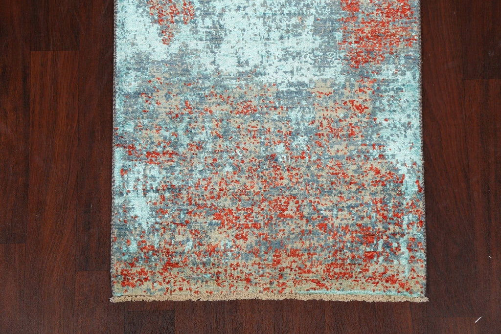 Artistic Modern Abstract Oriental Runner Rug 3x8