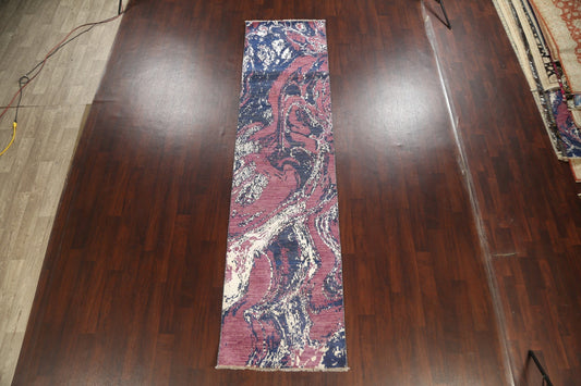 Artistic Modern Abstract Oriental Runner Rug 3x12