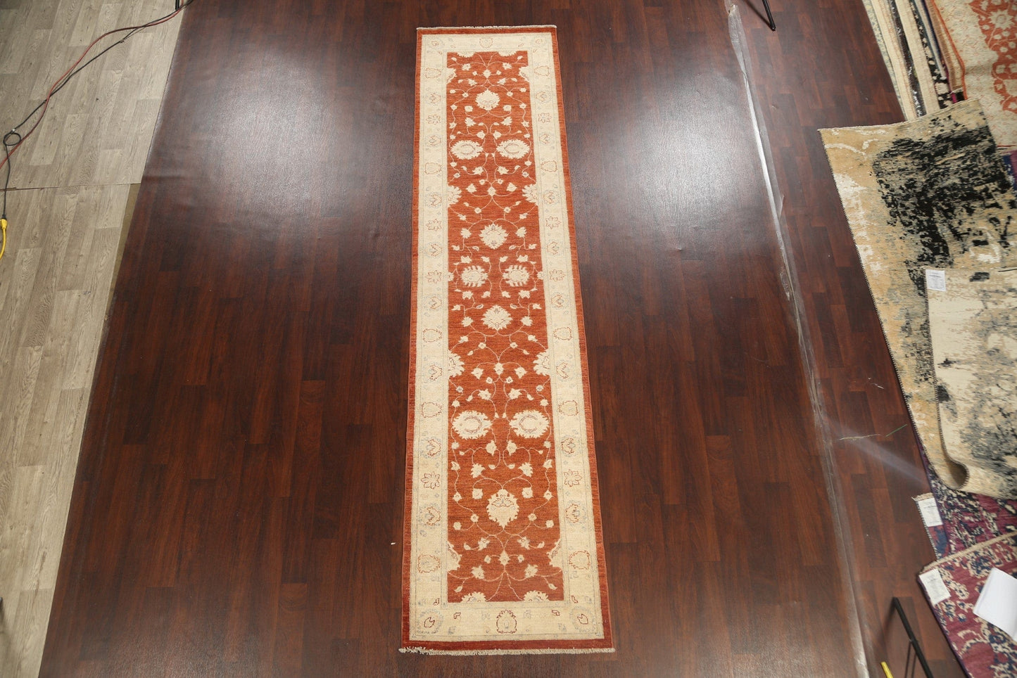 Vegetable Dye Floral Peshawar Chobi Oriental Runner Rug 3x12