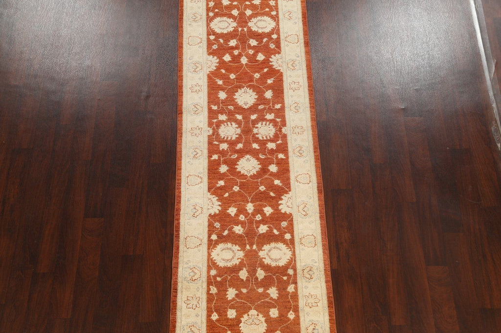 Vegetable Dye Floral Peshawar Chobi Oriental Runner Rug 3x12