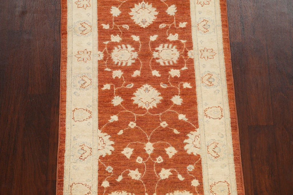 Vegetable Dye Floral Peshawar Chobi Oriental Runner Rug 3x12