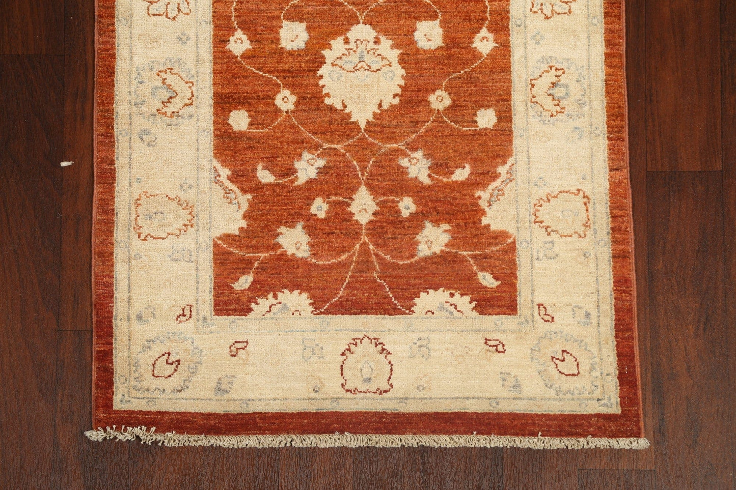 Vegetable Dye Floral Peshawar Chobi Oriental Runner Rug 3x12