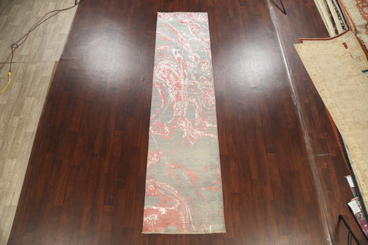 Artistic Modern Abstract Oriental Runner Rug 3x12