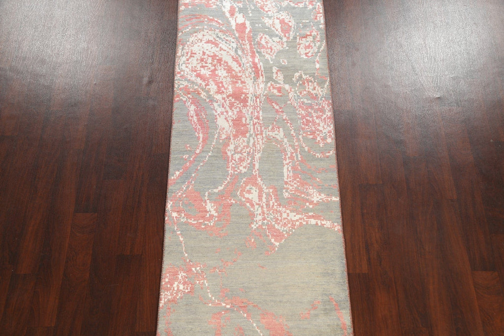 Artistic Modern Abstract Oriental Runner Rug 3x12