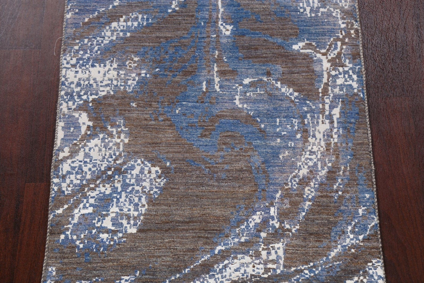 Vegetable Dye Modern Abstract Oriental Runner Rug 3x12