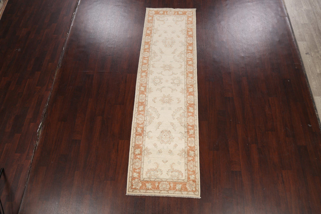 Vegetable Dye Floral Peshawar Chobi Oriental Runner Rug 3x10