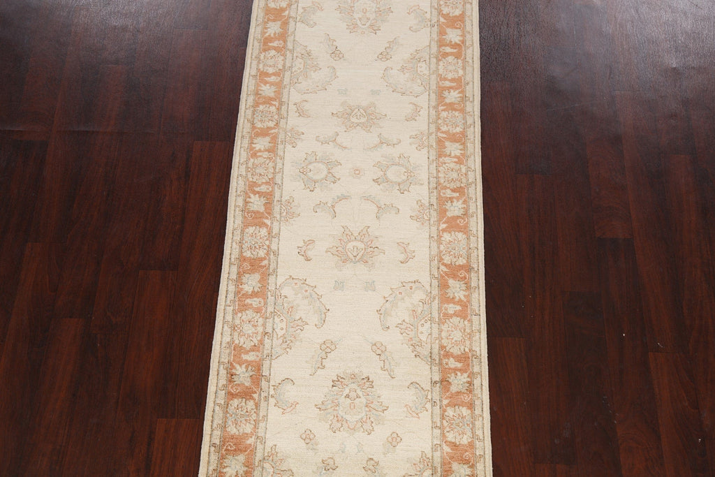 Vegetable Dye Floral Peshawar Chobi Oriental Runner Rug 3x10