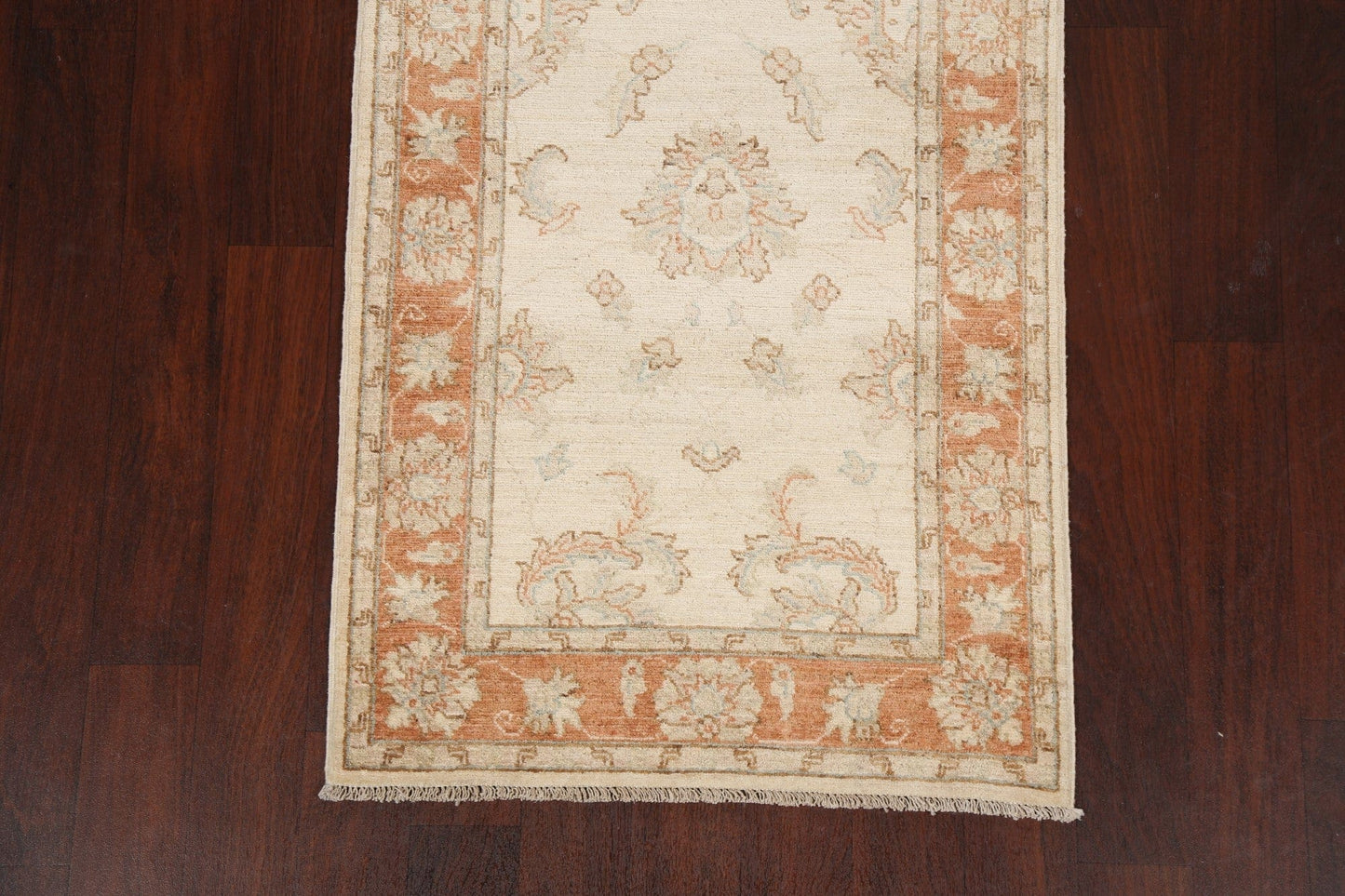 Vegetable Dye Floral Peshawar Chobi Oriental Runner Rug 3x10