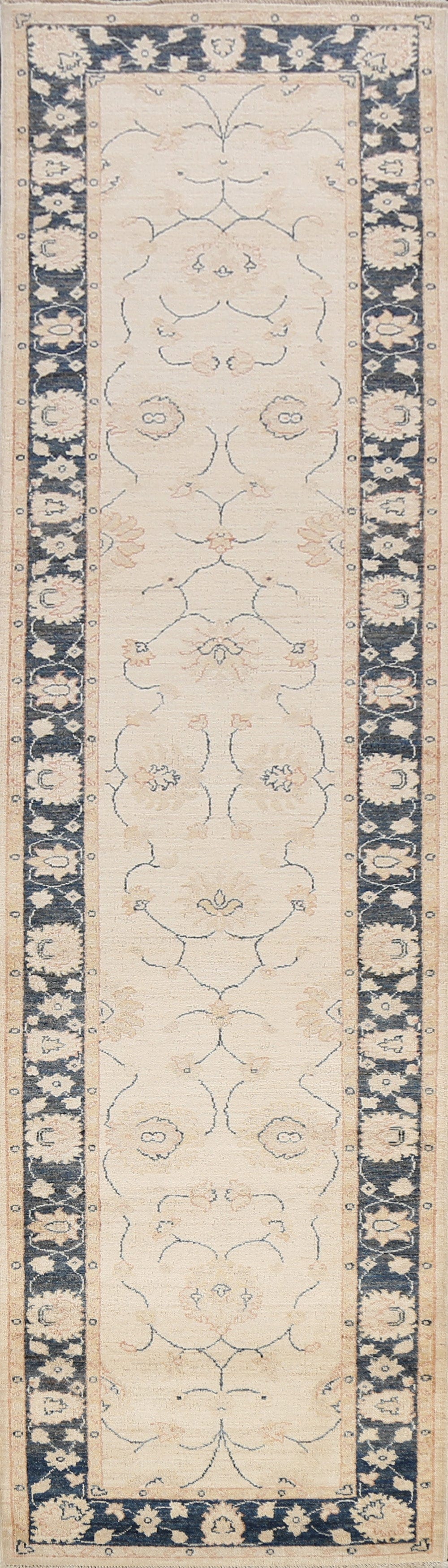 Vegetable Dye Peshawar Chobi Oriental Runner Rug 3x12