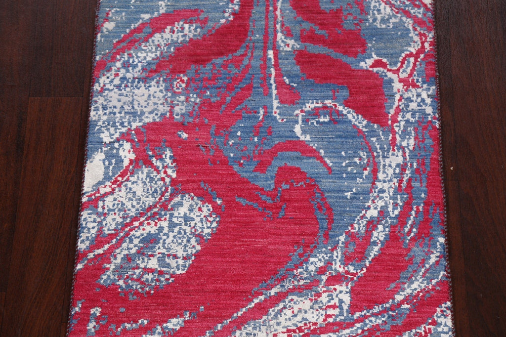 Artistic Contemporary Abstract Oriental Runner Rug 3x10