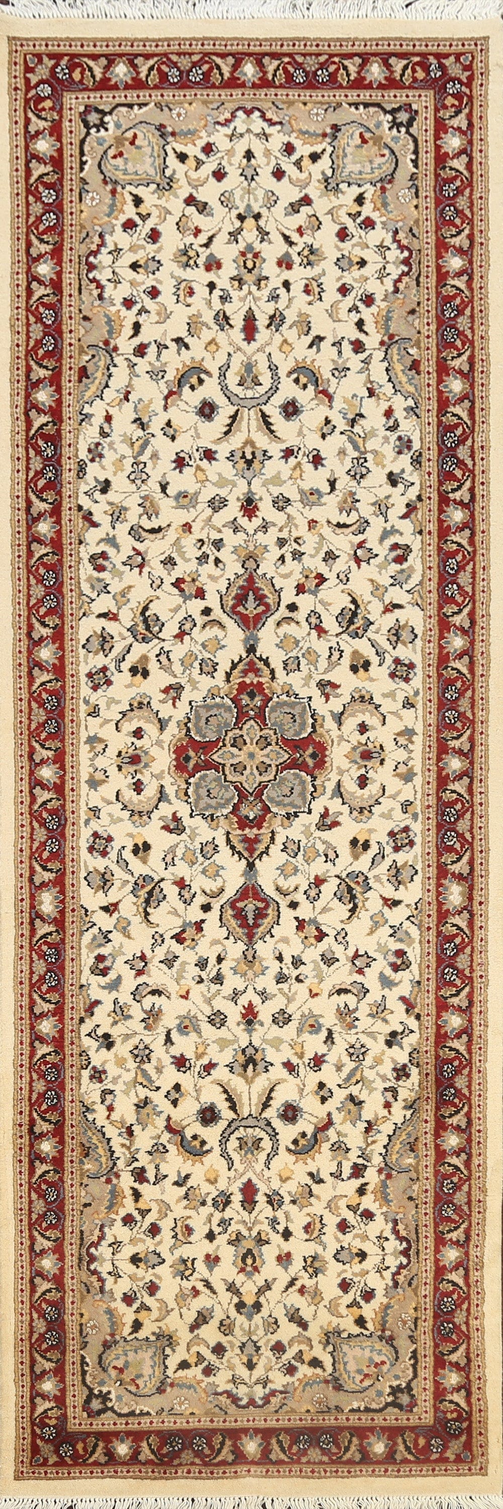 Vegetable Dye Floral Tabriz Oriental Runner Rug 3x9