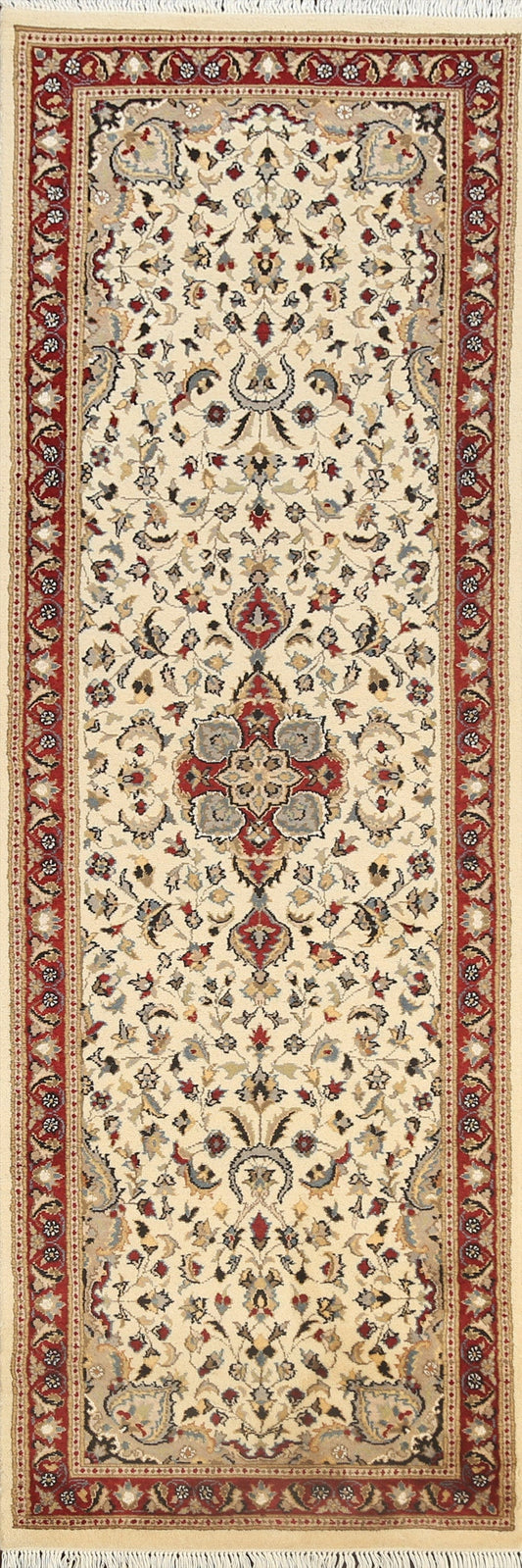 Vegetable Dye Floral Royal Tabriz Oriental Runner Rug 3x9